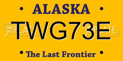 TWG73E Alaska License Plate