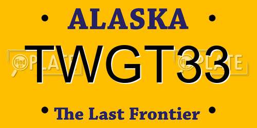 TWGT33 Alaska License Plate