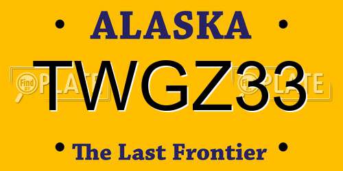 TWGZ33 Alaska License Plate