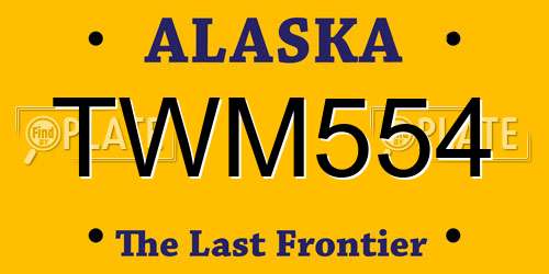 TWM554 Alaska License Plate