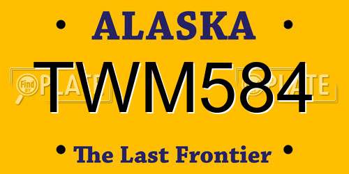 TWM584 Alaska License Plate