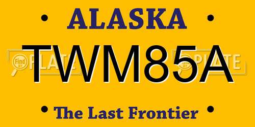 TWM85A Alaska License Plate