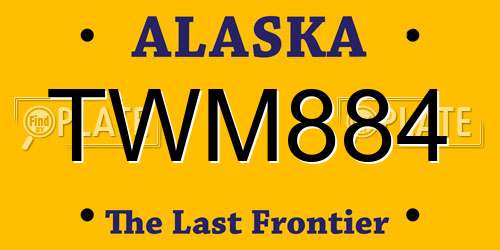 TWM884 Alaska License Plate