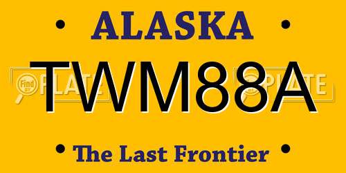TWM88A Alaska License Plate