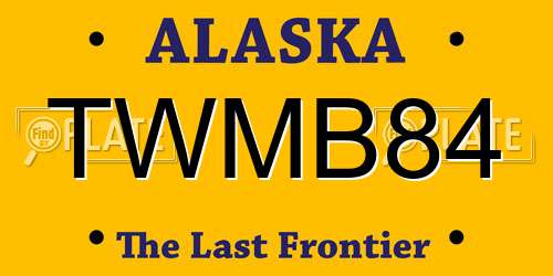 TWMB84 Alaska License Plate