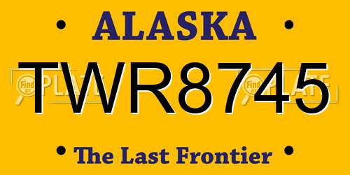 TWR8745 Alaska License Plate