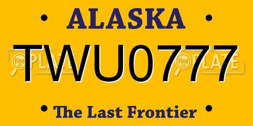TWU0777 Alaska License Plate