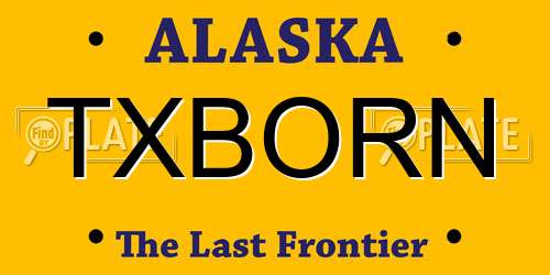 TXBORN Alaska License Plate