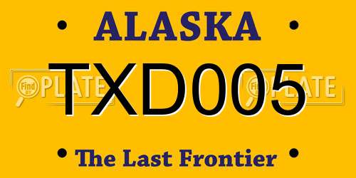 TXD005 Alaska License Plate