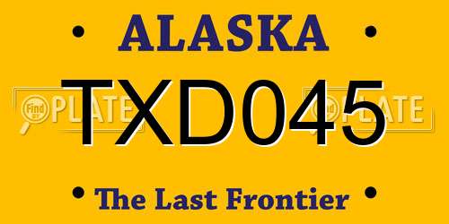 TXD045 Alaska License Plate