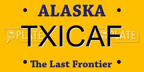 TXICAF Alaska License Plate