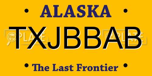 TXJBBAB Alaska License Plate