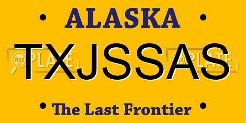 TXJSSAS Alaska License Plate