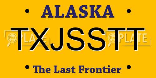 TXJSSTT Alaska License Plate