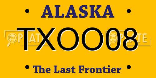 TXOO08 Alaska License Plate