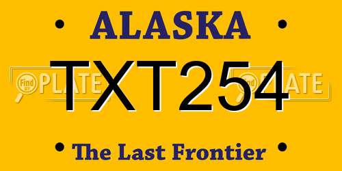 TXT254 Alaska License Plate