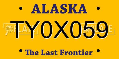 TY0X059 Alaska License Plate