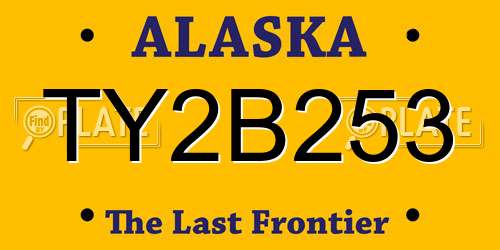 TY2B253 Alaska License Plate
