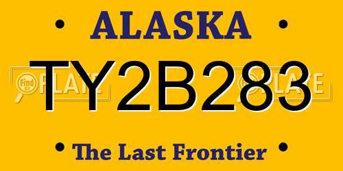 TY2B283 Alaska License Plate