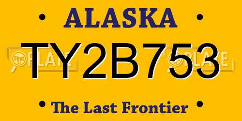 TY2B753 Alaska License Plate