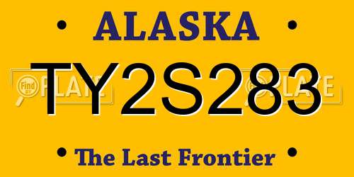TY2S283 Alaska License Plate
