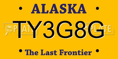 TY3G8G Alaska License Plate