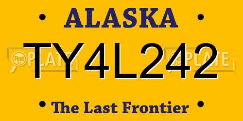 TY4L242 Alaska License Plate