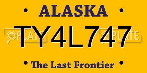 TY4L747 Alaska License Plate