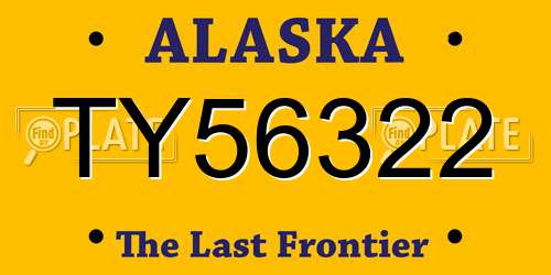 TY56322 Alaska License Plate