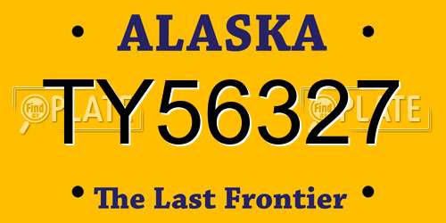 TY56327 Alaska License Plate