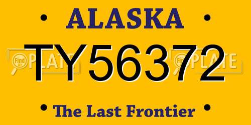 TY56372 Alaska License Plate
