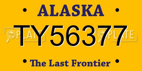 TY56377 Alaska License Plate