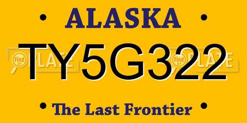 TY5G322 Alaska License Plate
