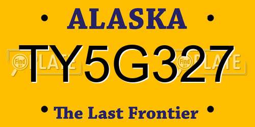 TY5G327 Alaska License Plate
