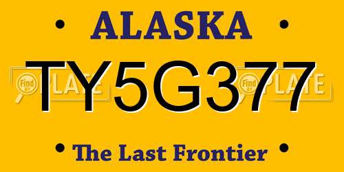 TY5G377 Alaska License Plate