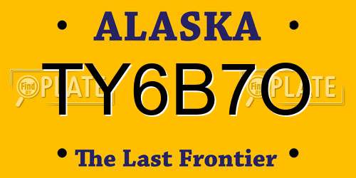 TY6B7O Alaska License Plate