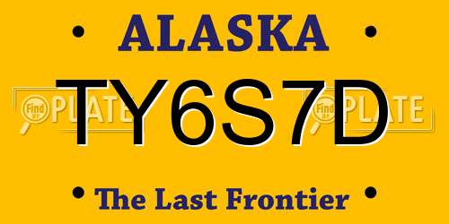 TY6S7D Alaska License Plate