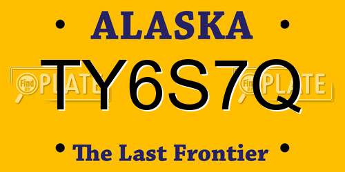 TY6S7Q Alaska License Plate