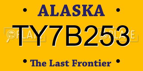 TY7B253 Alaska License Plate