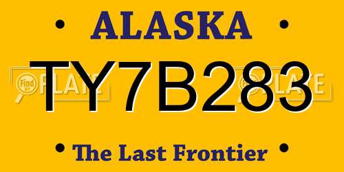 TY7B283 Alaska License Plate