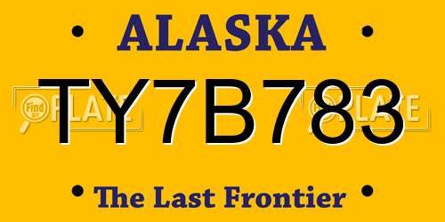 TY7B783 Alaska License Plate