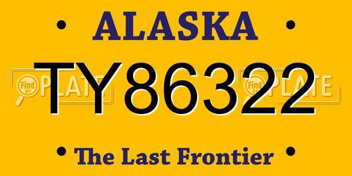 TY86322 Alaska License Plate