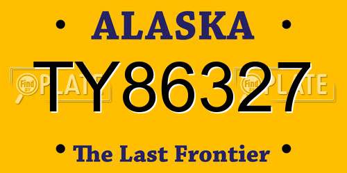 TY86327 Alaska License Plate