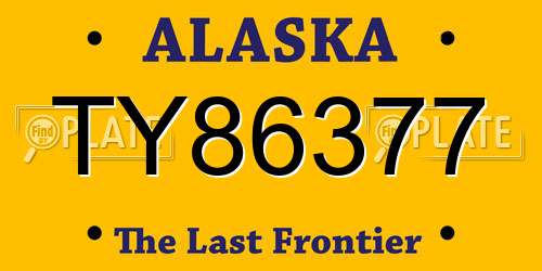 TY86377 Alaska License Plate