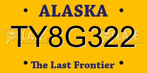 TY8G322 Alaska License Plate