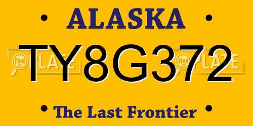 TY8G372 Alaska License Plate