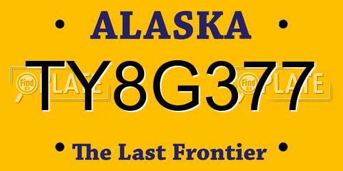 TY8G377 Alaska License Plate