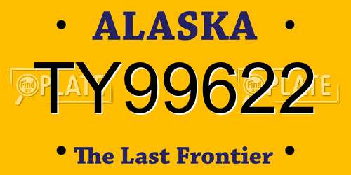 TY99622 Alaska License Plate