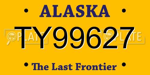 TY99627 Alaska License Plate