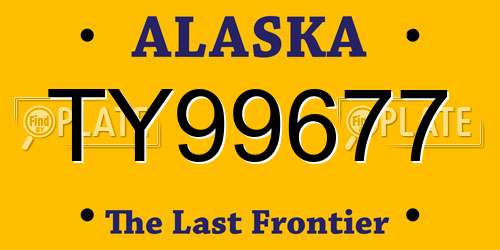 TY99677 Alaska License Plate